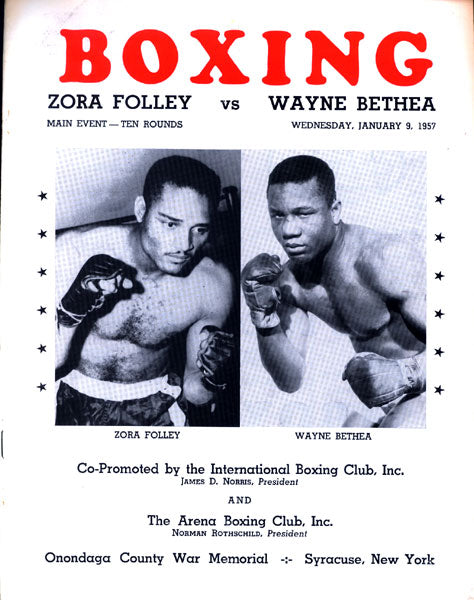 Folley, Zora-wayne Bethea Official Program (1957) – Jo Sports Inc.