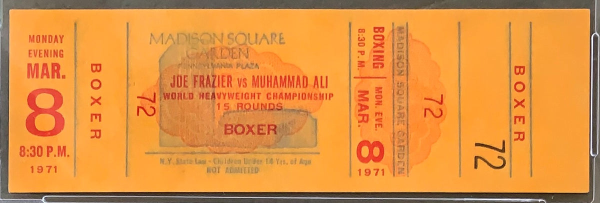 ALI, MUHAMMAD-JOE FRAZIER I ON SITE FULL TICKET (1971-PSA/DNA EX 5 