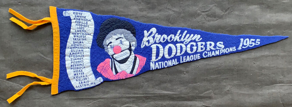 1955 BROOKLYN DODGERS NATIONAL LEAGUE CHAMPIONS PENNANT – JO Sports Inc.