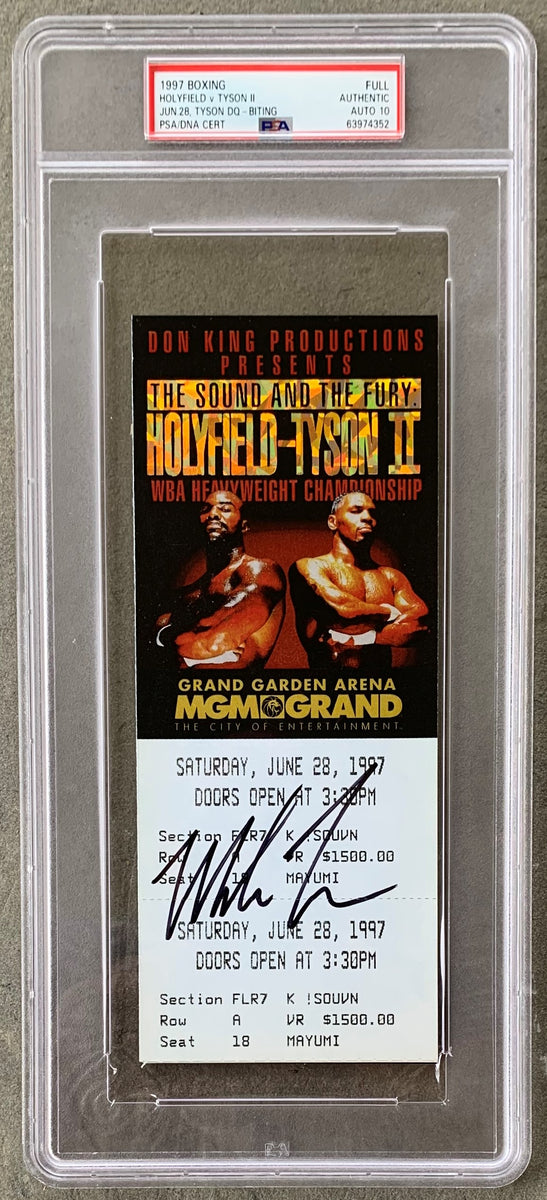 Framed Evander Holyfield Autographed Poster With 2 Tickets