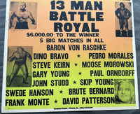 13 MAN BATTLE ROYAL WRESTLING MATCH ON SITE POSTER (BERNARD, ORNDORFF, MORALES)