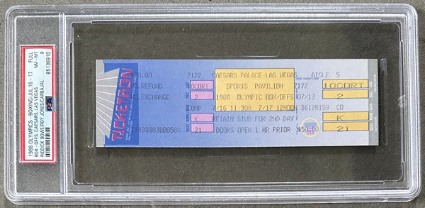 1988 OLYMPIC BOX OFF FULL TICKET (ROY JONES, JR., RIDDICK BOWE, MICHAEL CARBAJAL-PSA/DNA NM-MT 8)