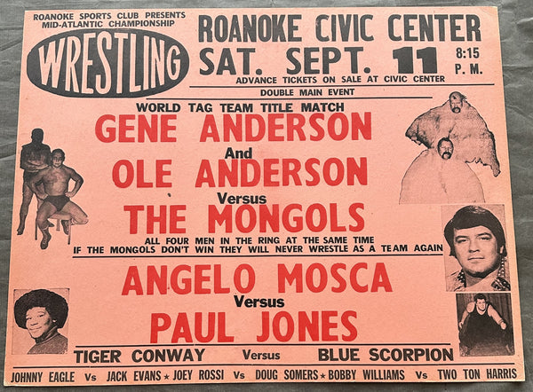 ANDERSON, GENE & OLE ANDERSON VS THE MONGOLS ON SITE POSTER (1976)