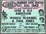 MCDANIEL, WAHOO & PAUL JONES VS GENE & OLE ANDERSON ON SITE POSTER (1975)