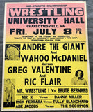 ANDRE THE GIANT & WAHOO MCDANIEL VS GREG VALENTINE & RIC FLAIR ON SITE POSTER (1977)