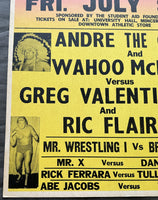 ANDRE THE GIANT & WAHOO MCDANIEL VS GREG VALENTINE & RIC FLAIR ON SITE POSTER (1977)