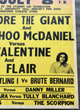 ANDRE THE GIANT & WAHOO MCDANIEL VS GREG VALENTINE & RIC FLAIR ON SITE POSTER (1977)