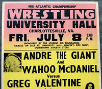 ANDRE THE GIANT & WAHOO MCDANIEL VS GREG VALENTINE & RIC FLAIR ON SITE POSTER (1977)