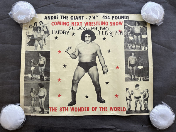 ANDRE THE GIANT-BARON SCICLUNA ON SITE WRESTLING POSTER (1974)