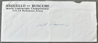 ARGUELLO, ALEXIS-JAMES BUSCHEME FIGHT ENVELOPE (1982)