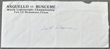 ARGUELLO, ALEXIS-JAMES BUSCHEME FIGHT ENVELOPE (1982)