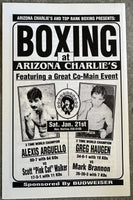 ARGUELLO, ALEXIS-SCOTT WALKER & GREG HAUGEN-MARK BRANNON RARE OFFICIAL PROGRAM (1995-ARGUELLO'S FINAL BOUT)