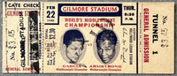 ARMSTRONG, HENRY-CEFERINO GARCIA RARE FULL TICKET (1940)