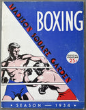 BAER, MAX-PRIMO CARNERA & JAMES J. BRADDOCK-CORN GRIFFIN OFFICIAL PROGRAM (1934-BAER WINS HEAVYWEIGHT TITLE)