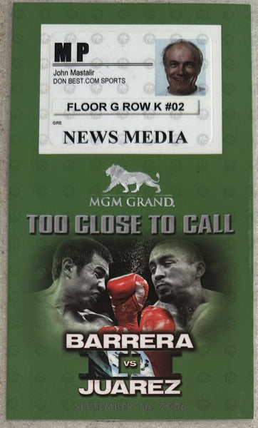 BARRERA, MARCO ANTONIO-ROCKY JUAREZ II PRESS CREDENTIAL (2006)