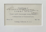 BURNS, TOMMY SIGNED BUSINESS CARD