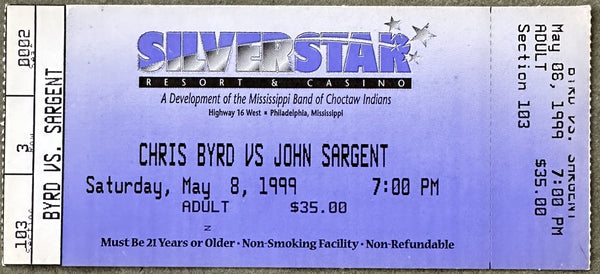 BYRD, CHRIS-JOHN SARGENT ON SITE FULL TICKET (1999)