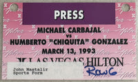 CARBAJAL, MICHAEL-CHIQUITA GONZALEZ PRESS CREDENTIAL (1993)