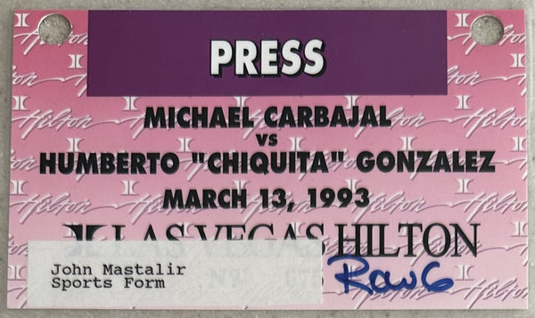 CARBAJAL, MICHAEL-CHIQUITA GONZALEZ PRESS CREDENTIAL (1993)