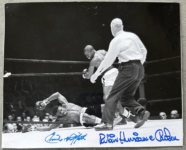 CARTER, RUBIN "HURRICANE" & EMILE GRIFFITH SIGNED ORIGINAL TYPE 1 PHOTO