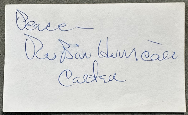 CARTER, RUBIN "HURRICANE" SIGNED INDEX CARD