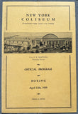 CHOCOLATE, KID-BUSHEY GRAHAM OFFICIAL PROGRAM (1929)