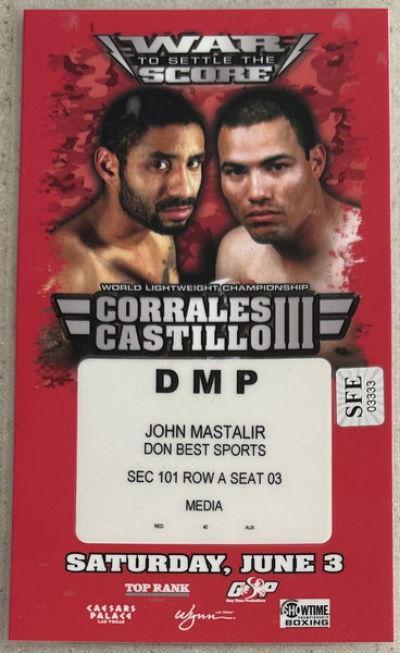 CORRALES, DIEGO-JOSE LUIS CASTILLO III PRESS CREDENTIAL (2006)