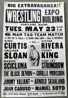 STRONGBOW, CHIEF JAY & VICTOR RIVERA & SONNY KING VS KING CURTIS & SMASHER SLOAN & BARON SCICLUNA ON SITE POSTER (1972)