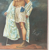 DEMPSEY, JACK HAND PAINTED PHOTOGRAPH (FAMOUS POSE-JACK DEMPSEY COLLECTION)