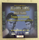 DE LA HOYA, OSCAR-YURI BOY CAMPAS TEMPORARY CREDENTIAL (2003)