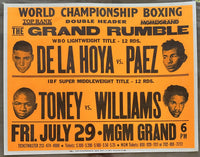 DE LA HOYA, OSCAR-JORGE PAEZ & TONEY-WILLIAMS ON SITE POSTER (1994)