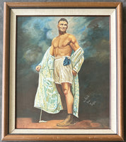 DEMPSEY, JACK HAND PAINTED PHOTOGRAPH (FAMOUS POSE-JACK DEMPSEY COLLECTION)