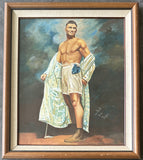 DEMPSEY, JACK HAND PAINTED PHOTOGRAPH (FAMOUS POSE-JACK DEMPSEY COLLECTION)