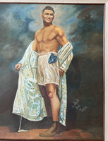 DEMPSEY, JACK HAND PAINTED PHOTOGRAPH (FAMOUS POSE-JACK DEMPSEY COLLECTION)