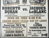 DURAN, ROBERTO-JACQUES LEBLANC ON SITE POSTER (1993)