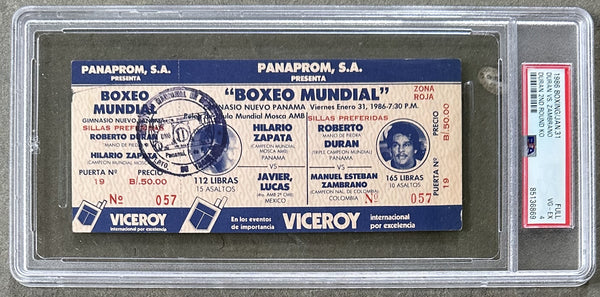 DURAN, ROBERTO-MANUEL ESTEBAN ZAMBRANO ON SITE FULL TICKET (1986-PSA/DNA VG-EX 4))