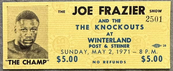 FRAZIER, JOE & THE KNOCKOUTS ON SITE FULL TICKET (1970'S SINGING GROUP)