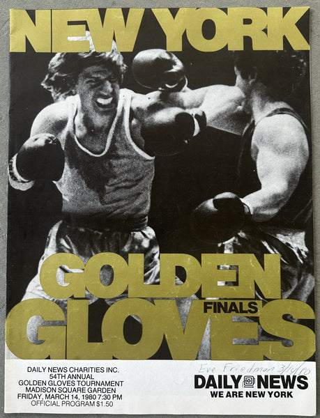 NEW YORK GOLDEN GLOVES FINALS OFFICIAL PROGRAM (1980-CAMACHO, GREEN, BRELAND)