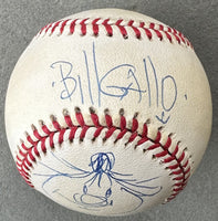 GALLO, BILL SIGNED BASEBALL WITH "BASEMENT BERTHA" ARTWORK