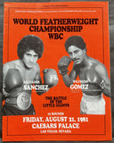 SANCHEZ, SALVADOR-WILFREDO GOMEZ OFFICIAL PROGRAM (1981)