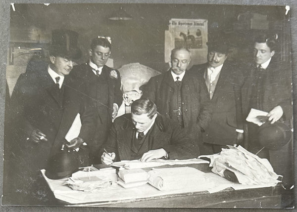 HACKENSCHMIDT, GEORGE ORIGINAL TYPE 1 PHOTO (SIGNING CONTRACT FOR ZBYSCO)