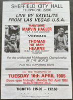 HAGLER, MARVIN-THOMAS HEARNS CLOSED CIRCUIT POSTER (1985)