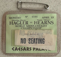 HAGLER, MARVIN-THOMAS HEARNS PRESS CREDENTIAL (1985)