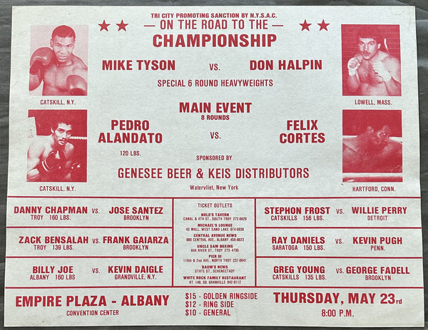 TYSON, MIKE-DON HALPIN ON SITE POSTER (1985-TYSON'S 3RD PRO FIGHT)