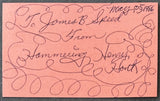 HANK, HENRY SIGNED INDEX CARD