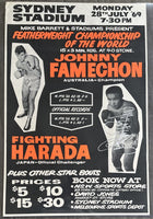 FAMECHON, JOHNNY-FIGHTING HARADA SIGNED ON SITE POSTER (1969)