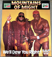 HOGAN, HULK & RANY "MACHO MAN" SAVAGE MOUNTAIN DEW PROMOTIONAL POSTER (1988)