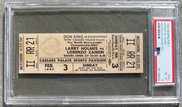 HOLMES, LARRY-LORENZON ZANON FULL TICKET (1980-PSA/DNA EX-MT 6)