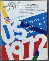 1972 OLYMPIC BOXING TRIALS PROGRAM WITH INSERTS (HOLMES, JOHNSON, GREGORY, SEALES, BOBICK)