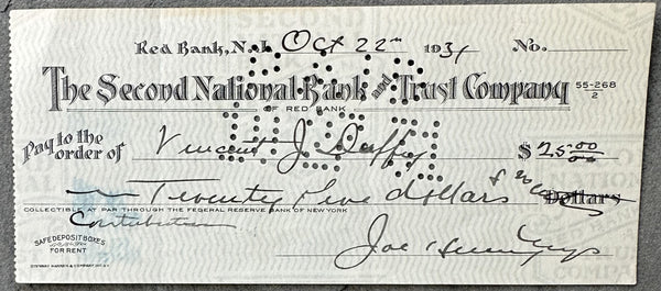 HUMPHREYS, JOE SIGNED CHECK